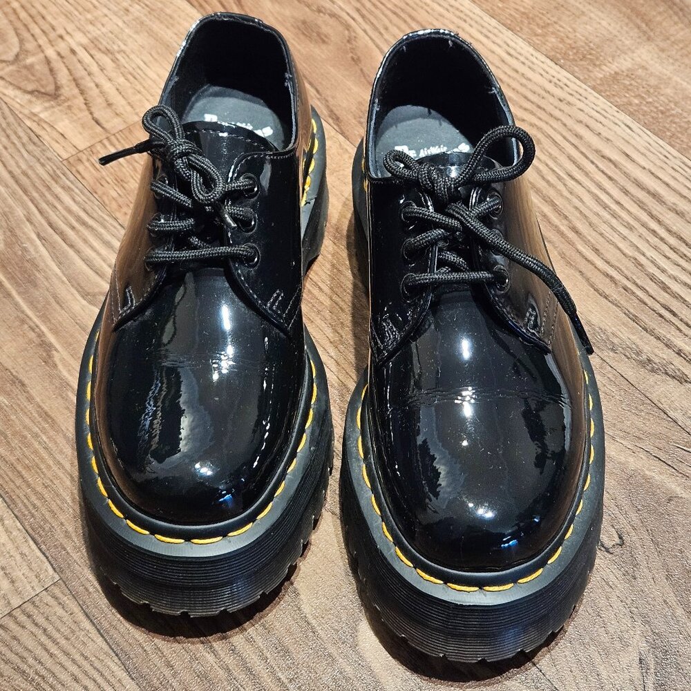 Original Platform Dr. Martens Oxford Shoes with Yellow Stitching